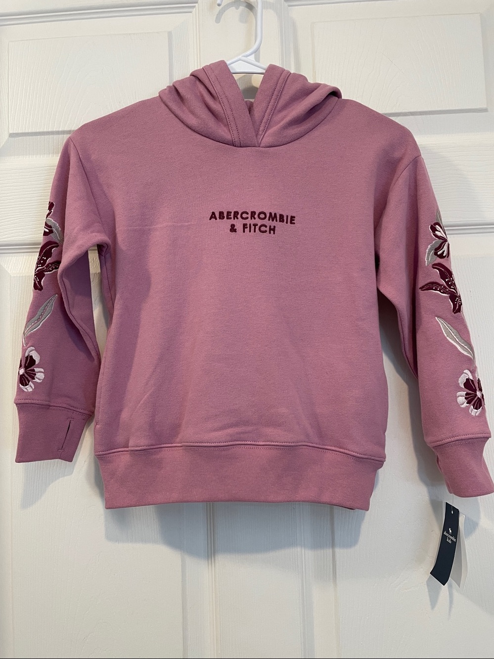 abercrombie kids lovely lily mauve embroidered pullover hoodie NWT